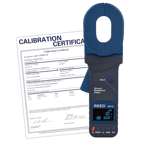 Reed Instruments REED Clamp-On Ground Resistance Tester, includes ISO Certificate R5710-NIST